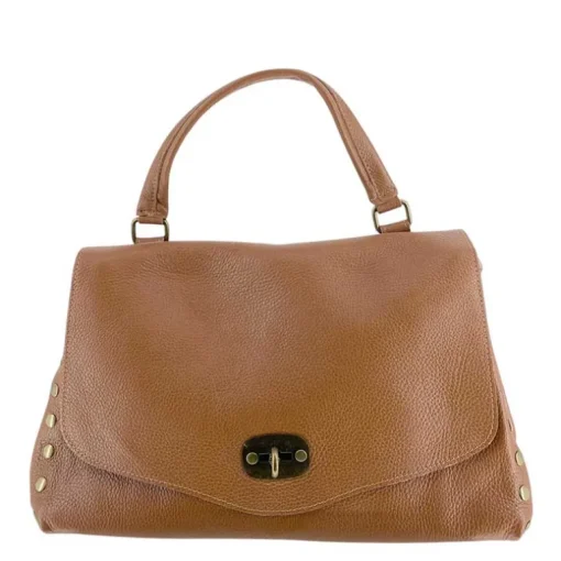 J By J Medium Leather Bag Camel