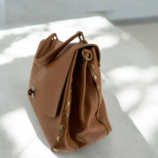 J By J Medium Leather Bag Camel