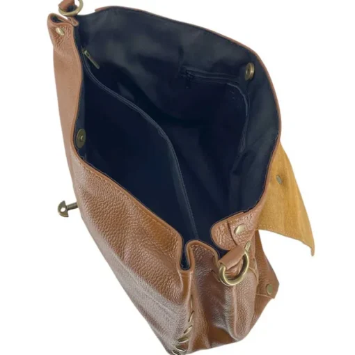 J By J Medium Leather Bag Camel