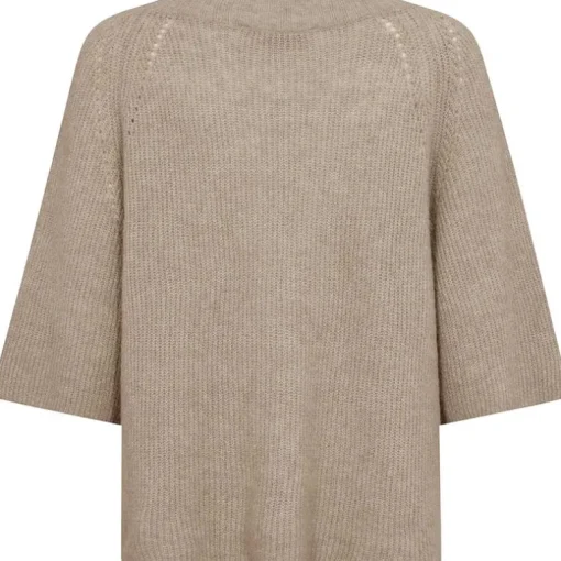 Mos Mosh MMTaci 3/4 V-Neck Knit Feather Gray