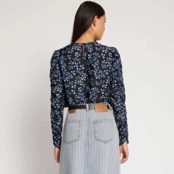 Munthe Seima Flower Blouse Black