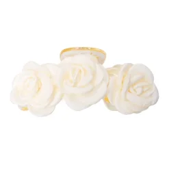 Black Colour BCViola Flower Hair Claw Off White