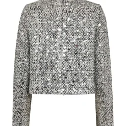 Co Couture BoucleCC Sequin Cocktail Jacket WhiteBlack