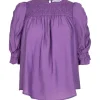CO COUTURE CALLUM ELASTIC S/S BLOUSE LILLA