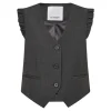 Co Couture LianeCC Frill Tailor Vest Dark Grey