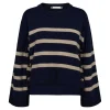 Co Couture MajaCC O-Button Stripe Knit Black