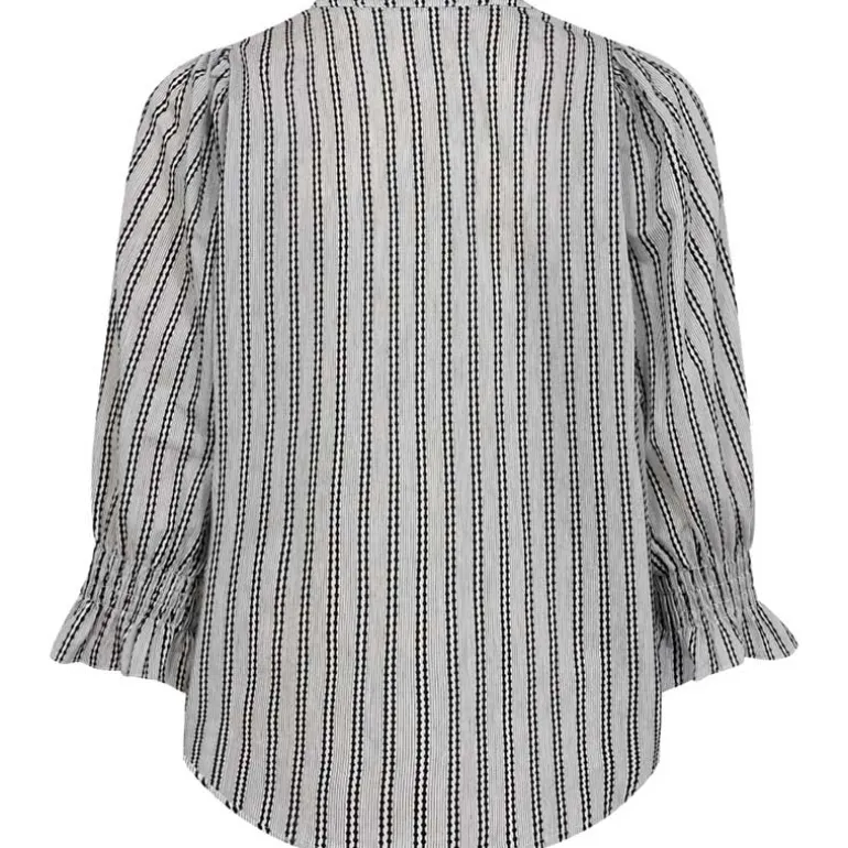 Co Couture NoraCC Frill SS Blouse WhiteBlack