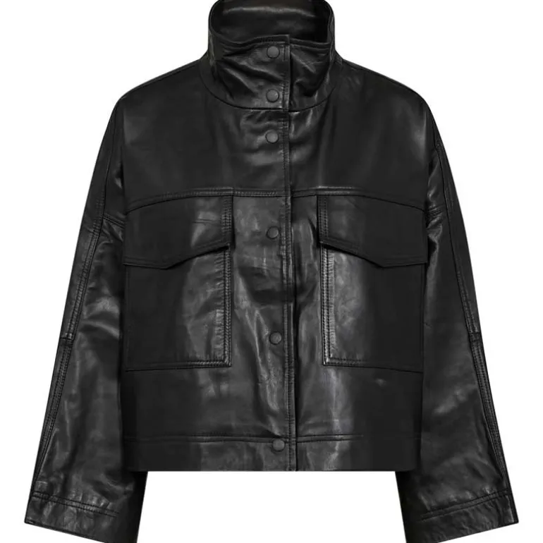 Co Couture PhoebeCC Leather Box Jacket Black