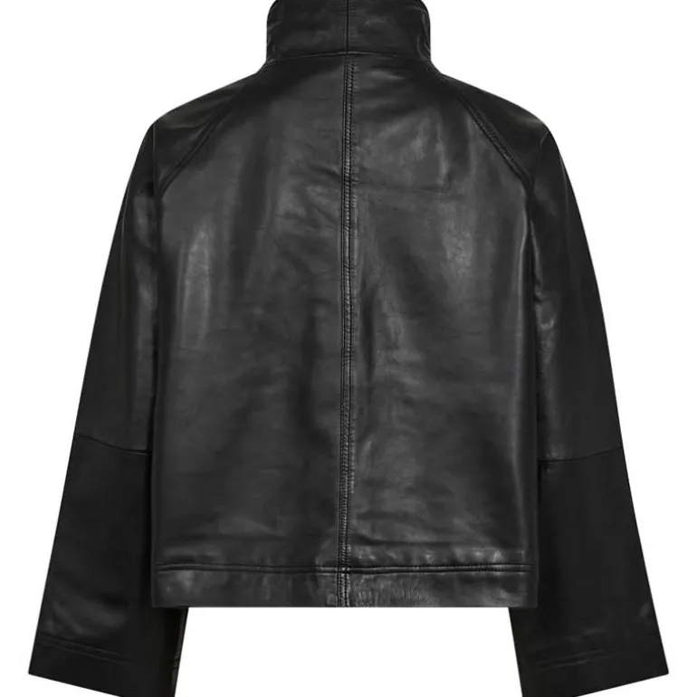 Co Couture PhoebeCC Leather Box Jacket Black