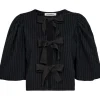 Co Couture PinCC Wide Bow Blouse Black