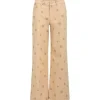 COSTER COPENHAGEN 221-3112 PANTS WITH LOGO PRINT BEIGE