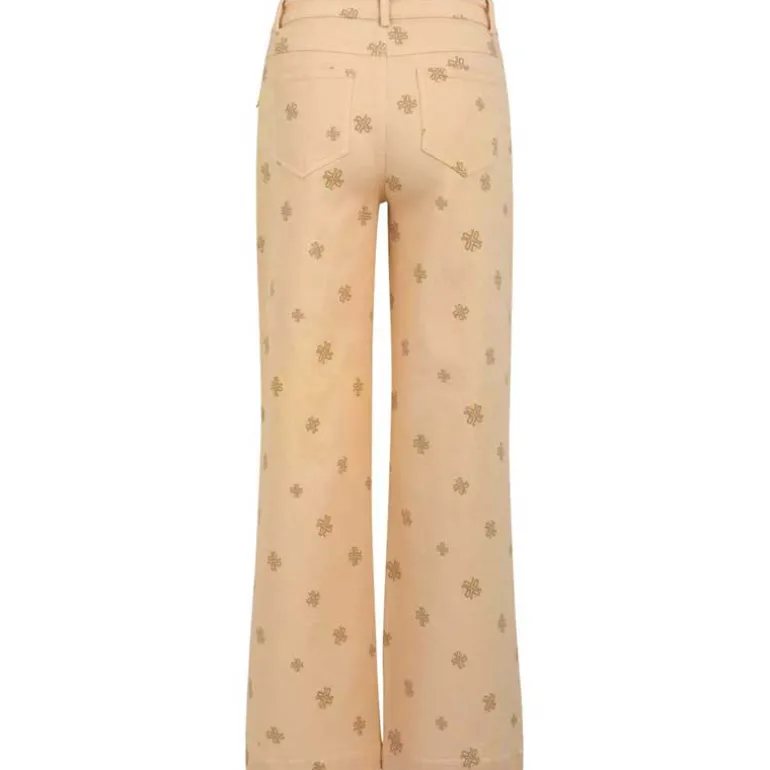 COSTER COPENHAGEN 221-3112 PANTS WITH LOGO PRINT BEIGE