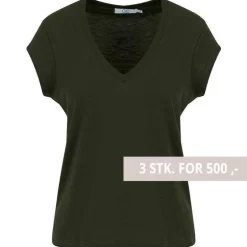 COSTER COPENHAGEN CCH1101 V-NECK T-SHIRT 486 MØRKEGRØN