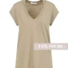 Coster Copenhagen CCH1101 V-Neck T-Shirt 406 Sand Olive
