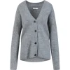 Coster Copenhagen Emma V-Neck Cardigan Dark Grey Melange