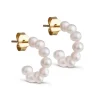 ENAMEL PEARLIE MINI HOOPS GULD