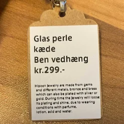 HIPZEN GLAS PERLE KÆDE MED BEN VEDHÆNG SORT