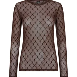 HYPE THE DETAIL 300 MESH BLOUSE BRUN