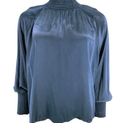 J By J 3272 Satin Blouse Navy