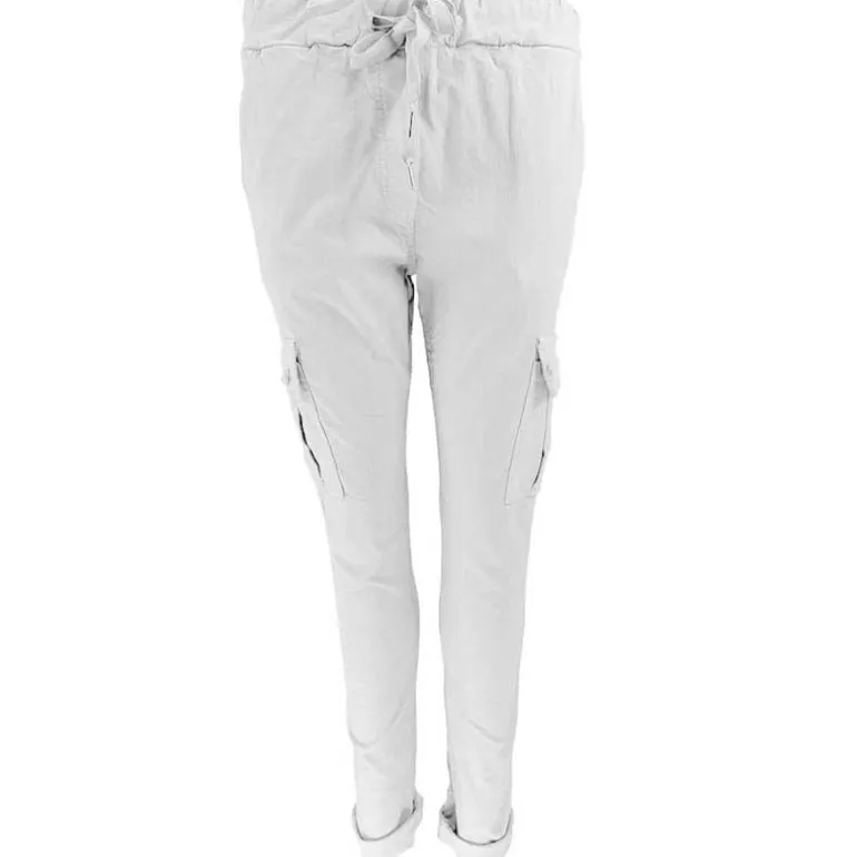 J By J 95870 Stretch Cargo Pants Hvid