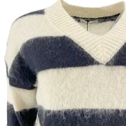 J By J 3056 Stripe Knit Beige / Black