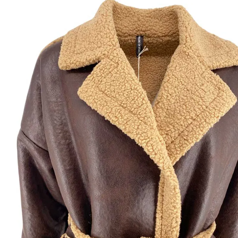 J By J 13067 Teddy Coat Brown