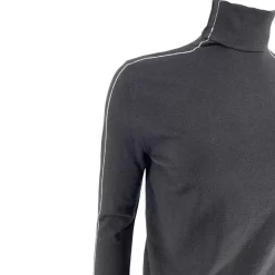 J By J 6082 Viscose Roll Neck Knit Black