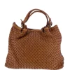 J By J Braided Leather Bag Brown