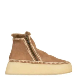 Laidbacklondon Setsu Platform Crochet Camel Suede