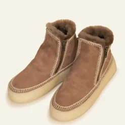 Laidbacklondon Setsu Platform Crochet Camel Suede