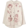 M. Wiesneck Oversized Embroidery Shirt Beige