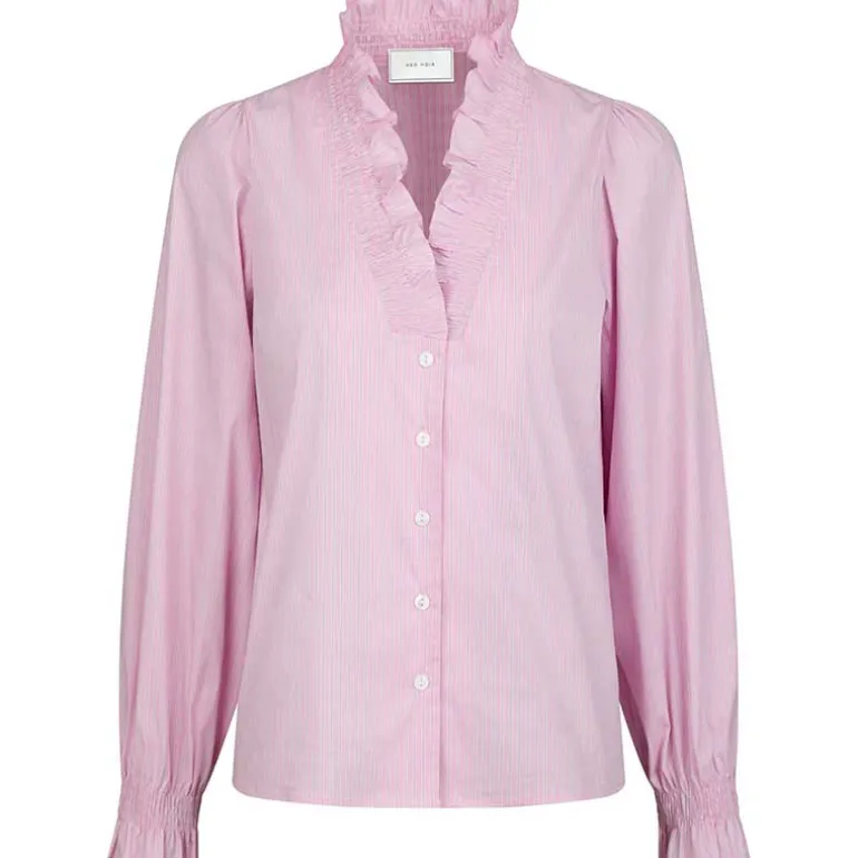 Neo Noir Brielle Stripe Shirt Light Pink