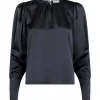 Neo Noir Camma Heavy Sateen Blouse Mørkegrå