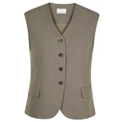Neo Noir Gamina Structure Waistcoat Khaki