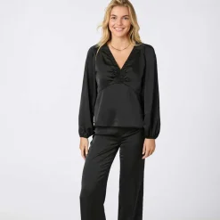 Neo Noir Istana Heavy Sateen Blouse Black