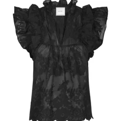 Neo Noir Jayla Big Embroidery Top Black