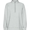 Pieces PCChilli LS Half Zip Sweat Noos Light Grey Melange