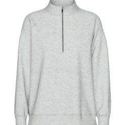 Pieces PCChilli LS Half Zip Sweat Noos Light Grey Melange