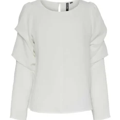 PIECES PCDORITA LS TOP D2D OFF WHITE