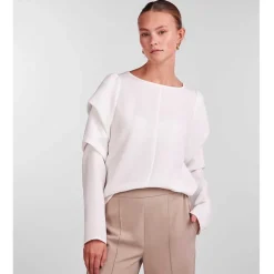 PIECES PCDORITA LS TOP D2D OFF WHITE