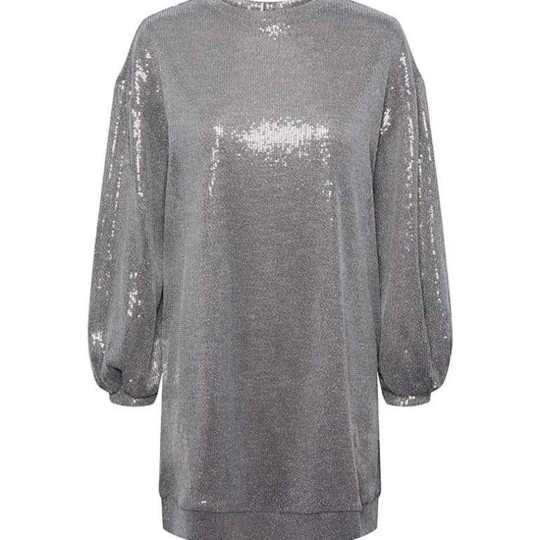 PIECES PCFAWN LS DRESS GRÅ