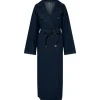 Pieces PCFreya LS Long Denim Trenchcoat Dark Blue Denim