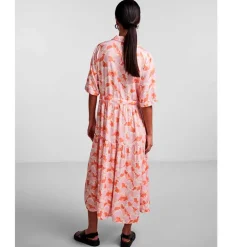 PIECES PCKASEY MIDI SHIRT DRESS LYSERØD