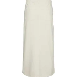 Pieces PCKenise MW Denim Ankle Skirt BC Off White