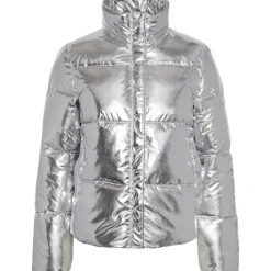 Pieces PCNamie Puffer Jacket Silver