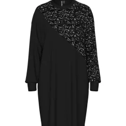 Pieces PCNancy LS Sweat Dress Black Sequence