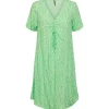 PIECES PCNYA SS V-NECK SHORT DRESS BC LYSEGRØN