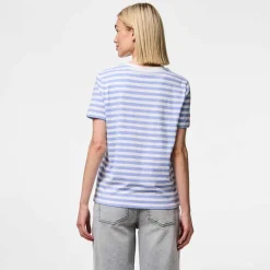 Pieces PCRia SS Tee Stripes Noos Hydrangea