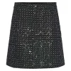 Pieces PCRoberta HW Mini Sequins Denim Skirt Grey Denim