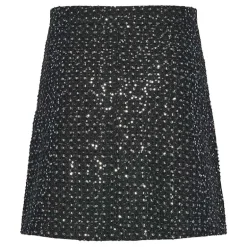 Pieces PCRoberta HW Mini Sequins Denim Skirt Grey Denim